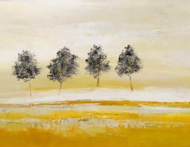 Quatre arbres dans la lumière